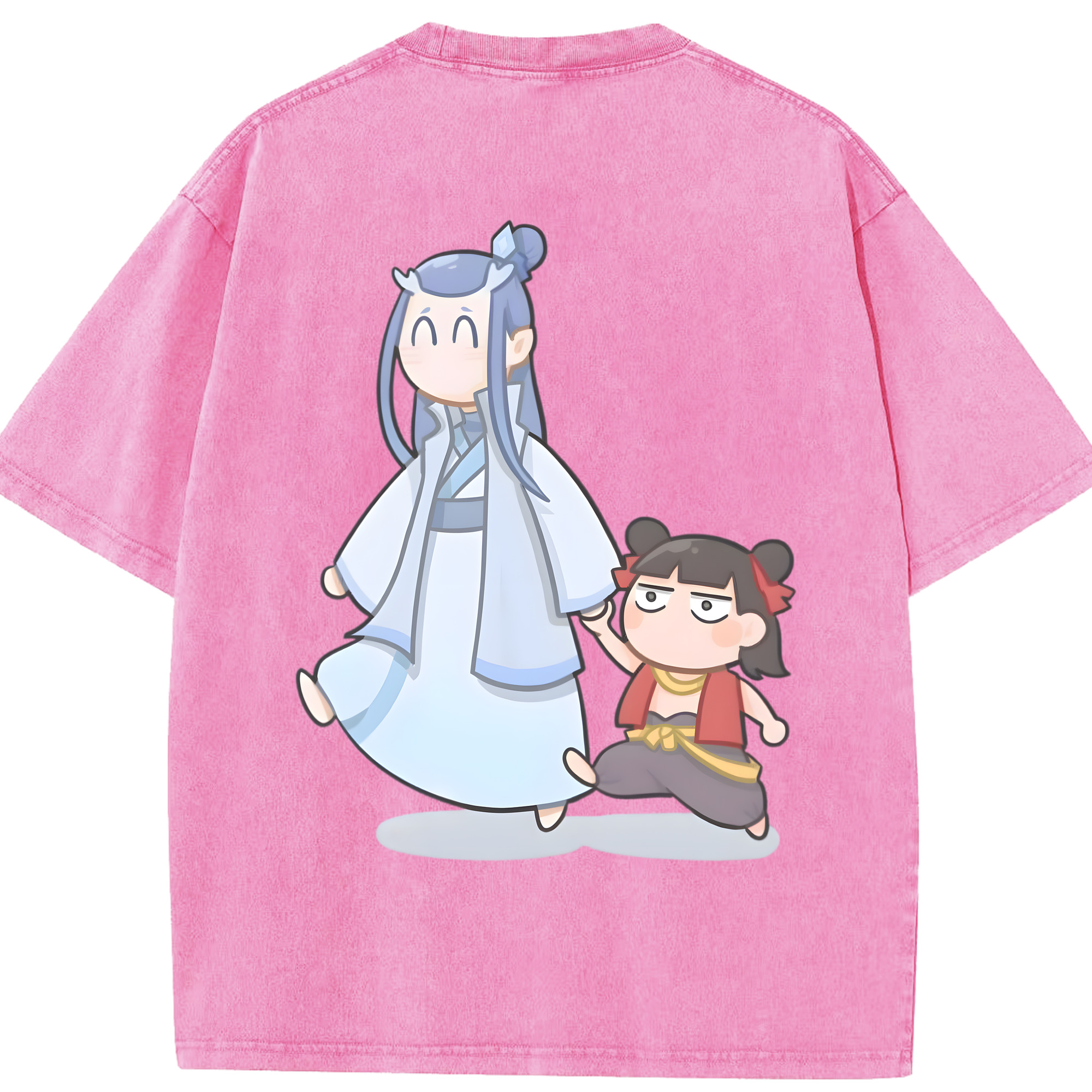 （画像用） Ne Zha 2 ナタ 魔童の大暴れ 綿100% ヴィンテージ風 半袖Tシャツ（背面プリント）